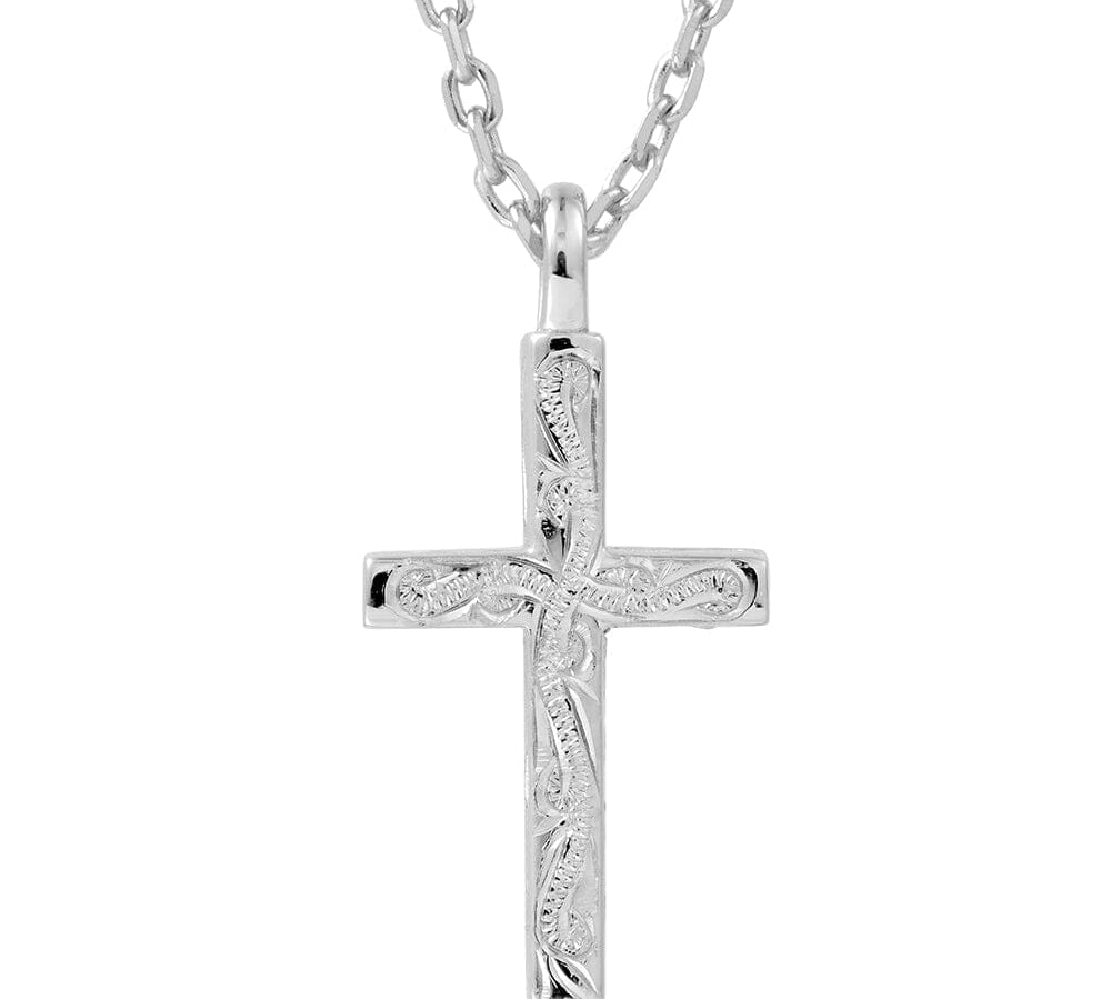 Therese Engraved Cross Pendant Pendant Island by Koa Nani Sterling Silver Style 2 