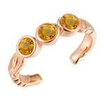 Trio Engraved Toe Ring Toe Ring Island by Koa Nani Rose Gold Vermeil Citrine 