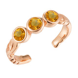 Trio Engraved Toe Ring Toe Ring Island by Koa Nani Rose Gold Vermeil Citrine 