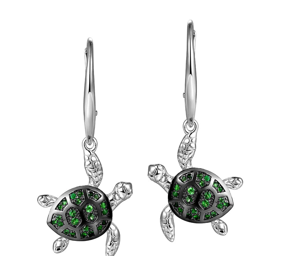 Tsavorite Honu Earrings Earrings Island by Koa Nani 