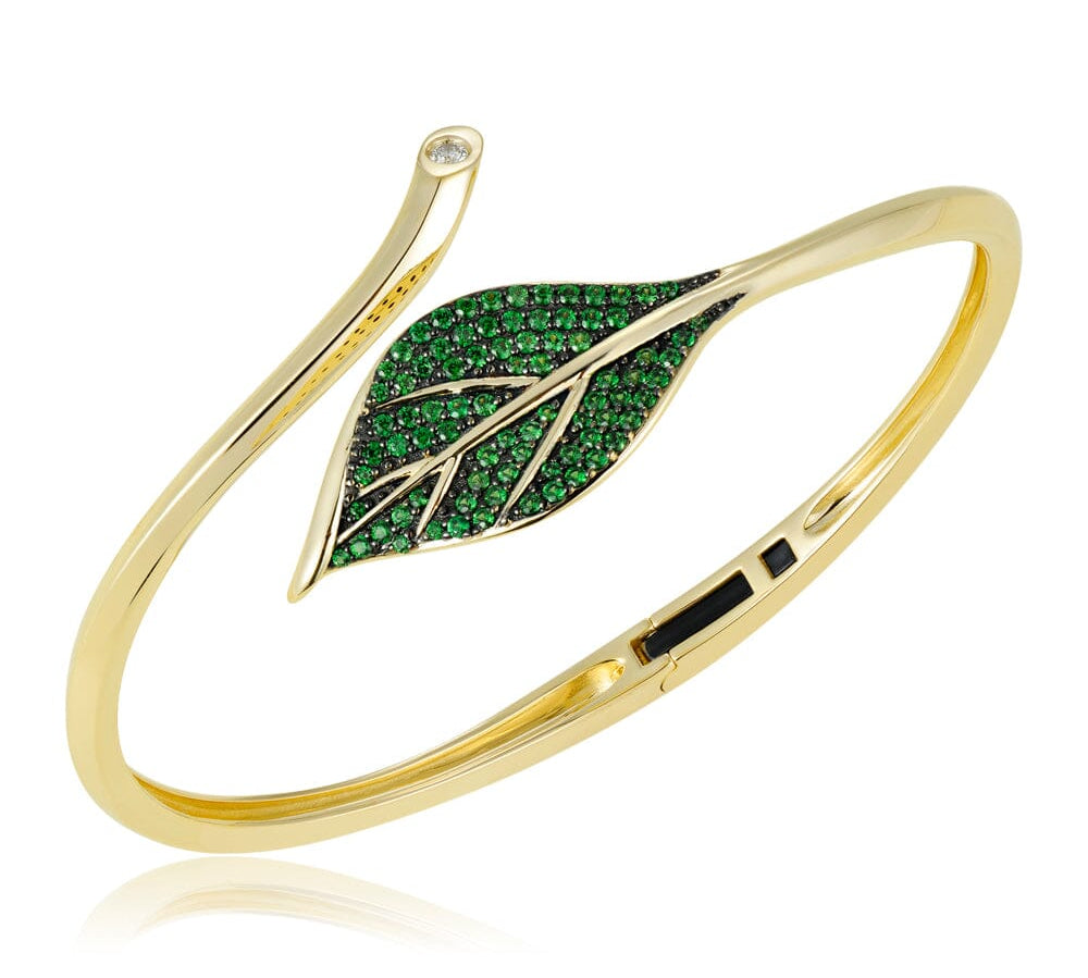Tsavorite Maile Leaf Bangle Bangle Island by Koa Nani 