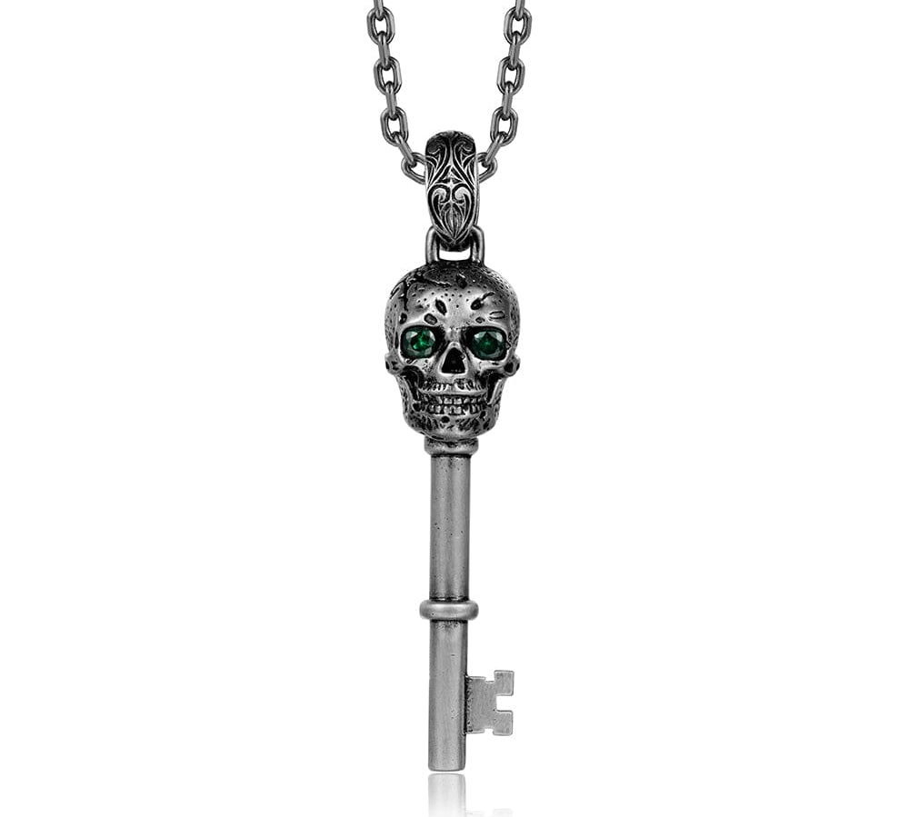 Tsavorite Nocturne Skull Key Pendant Pendant Island by Koa Nani 