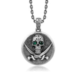 Tsavorite Pirate Skull Medallion Pendant Island by Koa Nani 