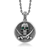 Tsavorite Pirate Skull Medallion Pendant Island by Koa Nani 
