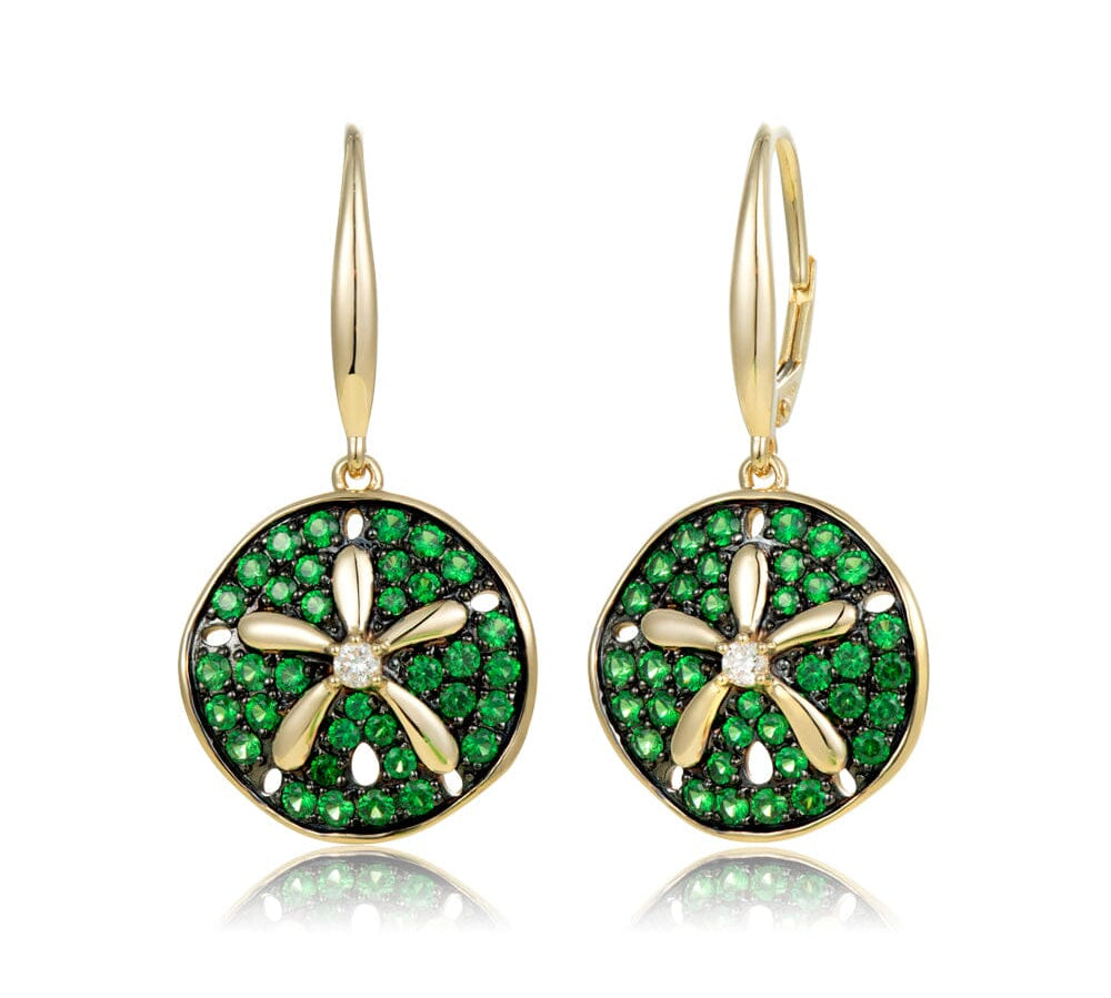 Tsavorite Sand Dollar Earrings Earrings Island by Koa Nani 