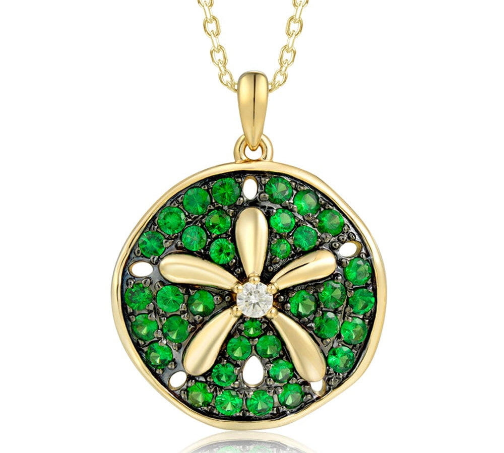 Tsavorite Sand Dollar Pendant Pendant Island by Koa Nani Large 