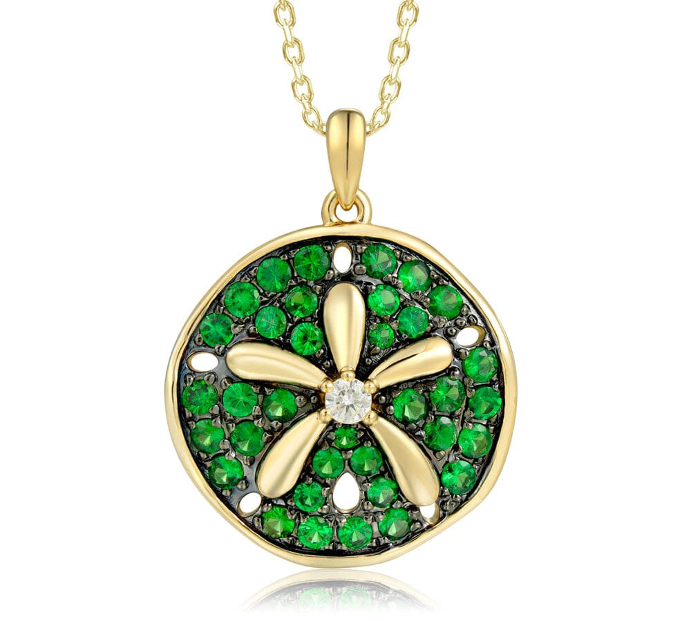 Tsavorite Sand Dollar Pendant Pendant Island by Koa Nani Small 