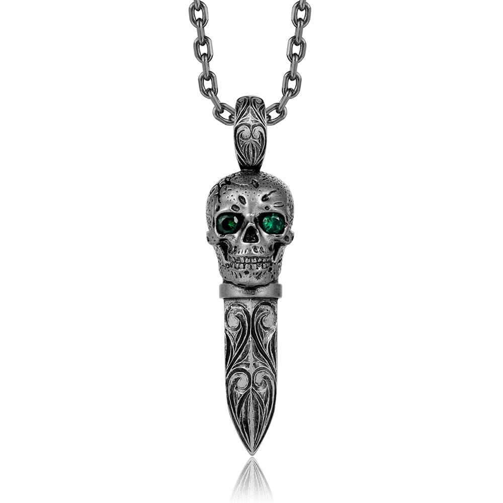 Tsavorite Skull Dagger Pendant Pendant Island by Koa Nani 