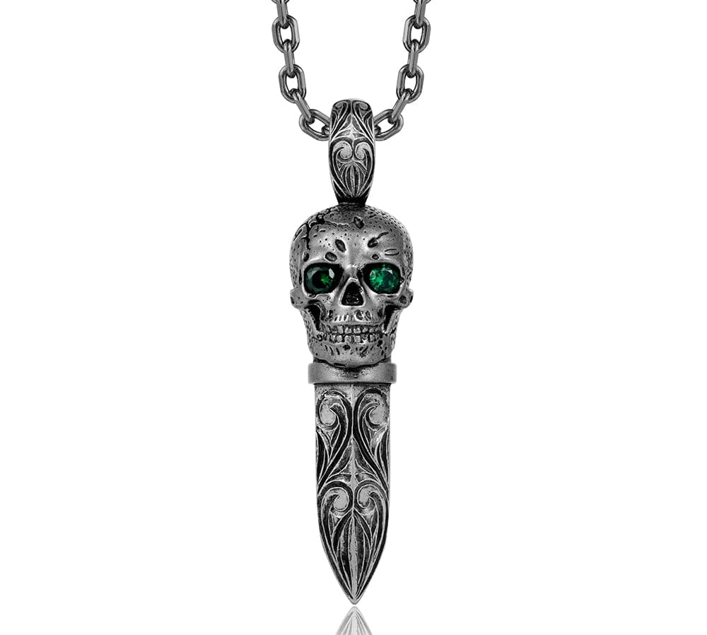 Tsavorite Skull Dagger Pendant Pendant Island by Koa Nani 