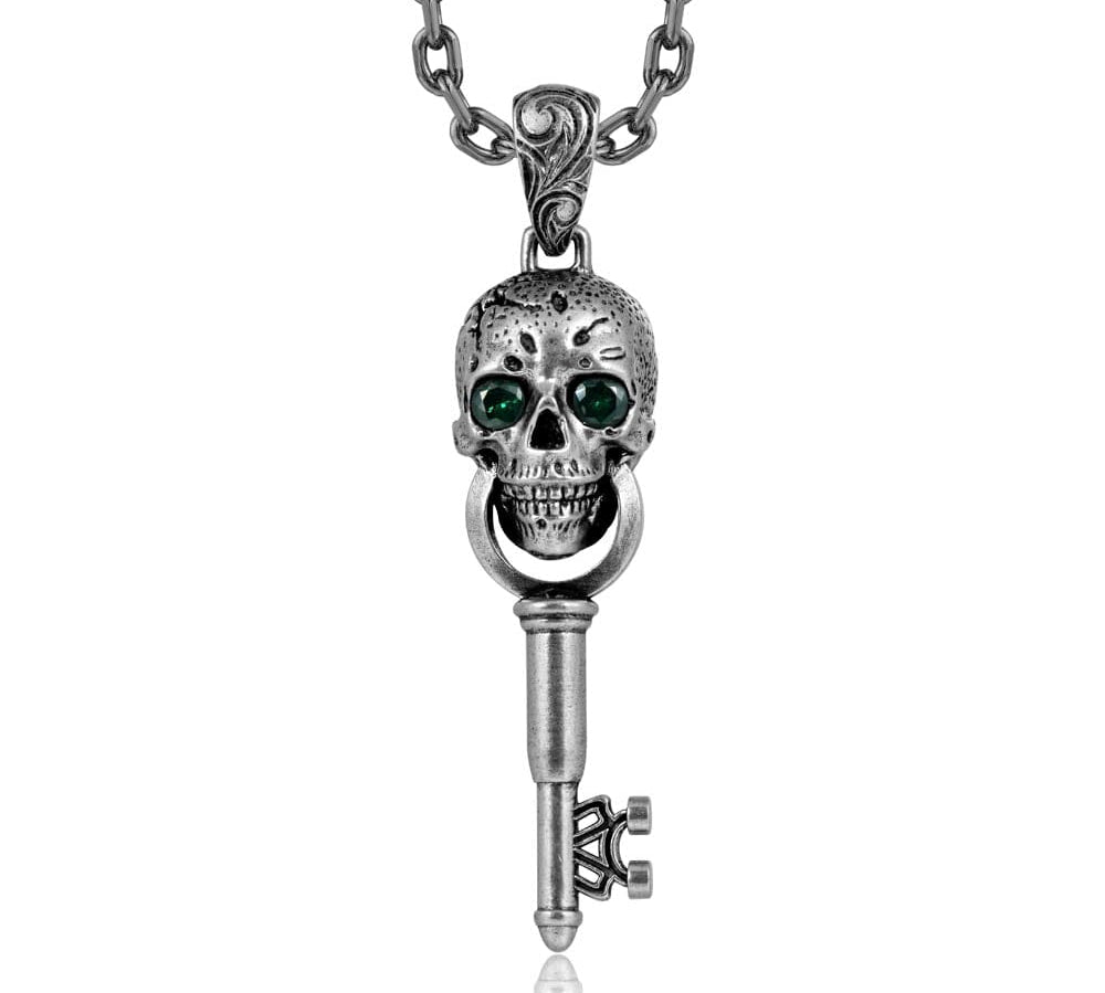 Tsavorite Skull Key Pendant Pendant Island by Koa Nani 