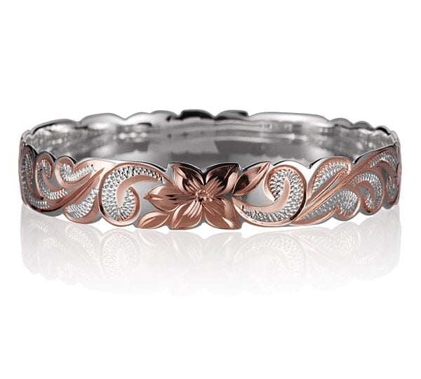 Two-Tone Engraved Bloom Bangle Bangle Island by Koa Nani 