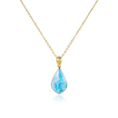 Two-Tone Larimar Mandorla Pendant Pendant Island by Koa Nani 