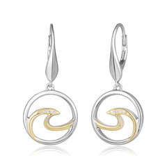 Two-Tone Wave Earrings Earrings Island by Koa Nani 
