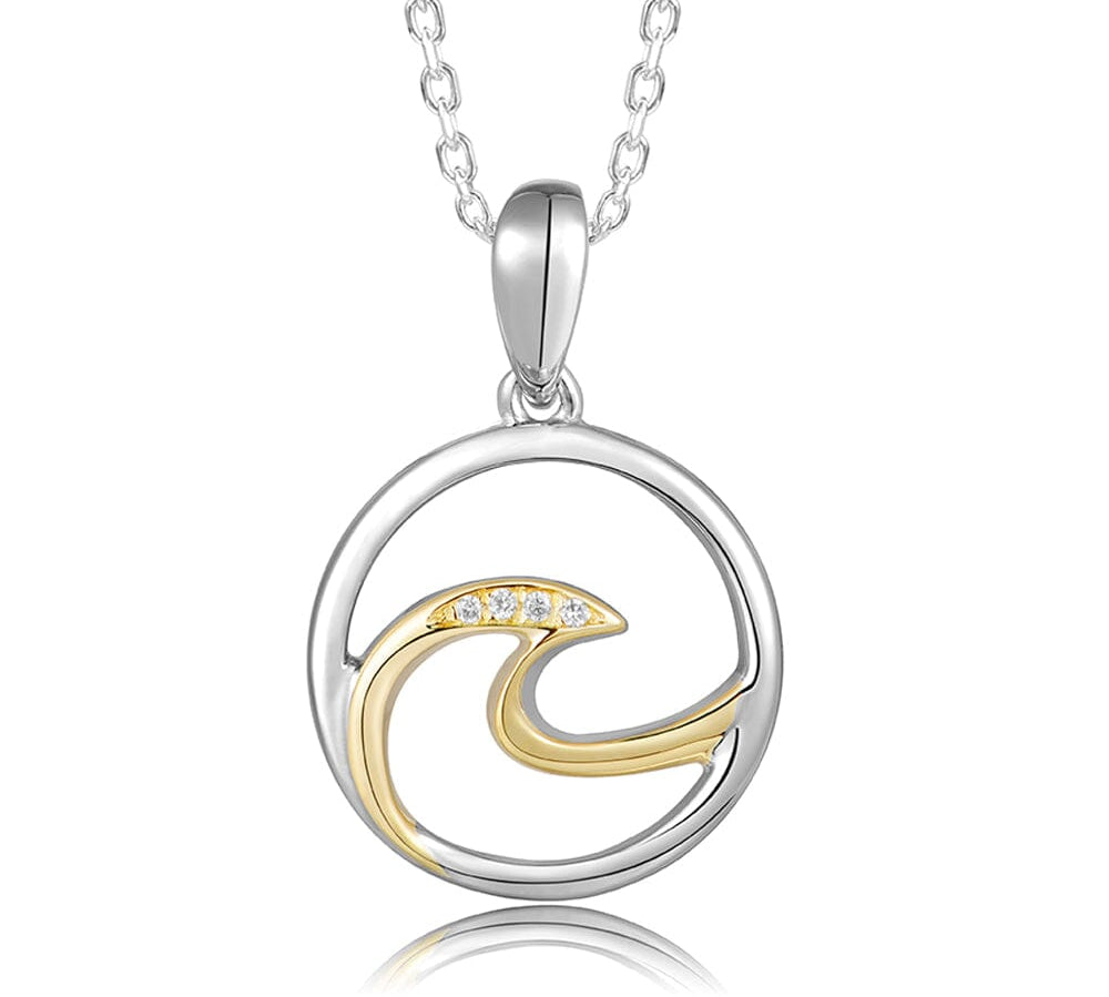 Two-Tone Wave Pendant Pendant Island by Koa Nani 
