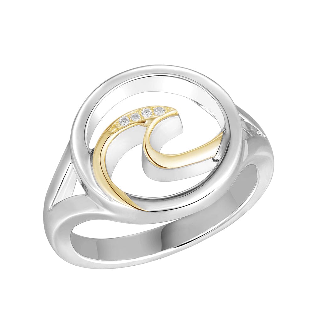 Two-Tone Wave Ring Ring Island by Koa Nani 