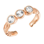 Vivienne Trio Gem Toe Ring Toe Ring Island by Koa Nani Rose Gold Vermeil 