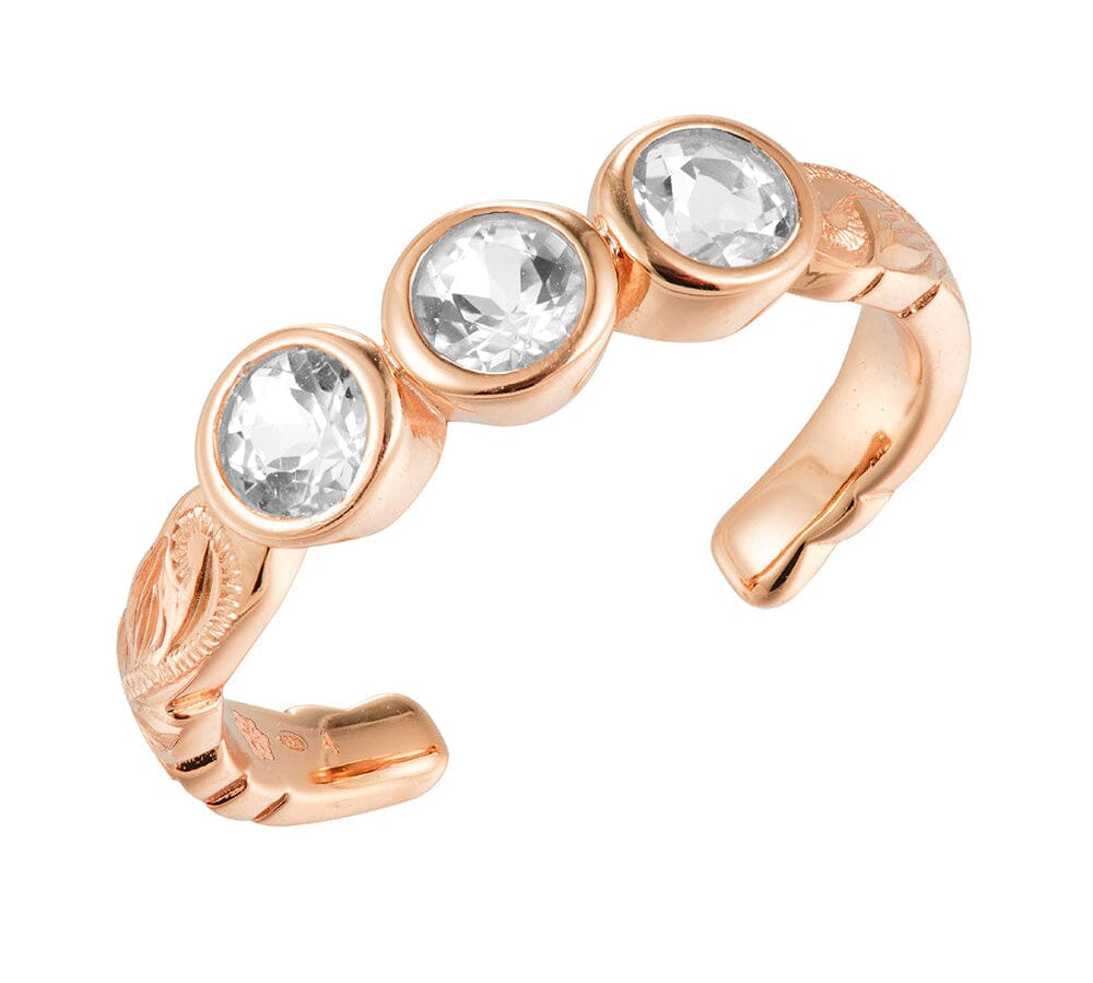 Vivienne Trio Gem Toe Ring Toe Ring Island by Koa Nani Rose Gold Vermeil 