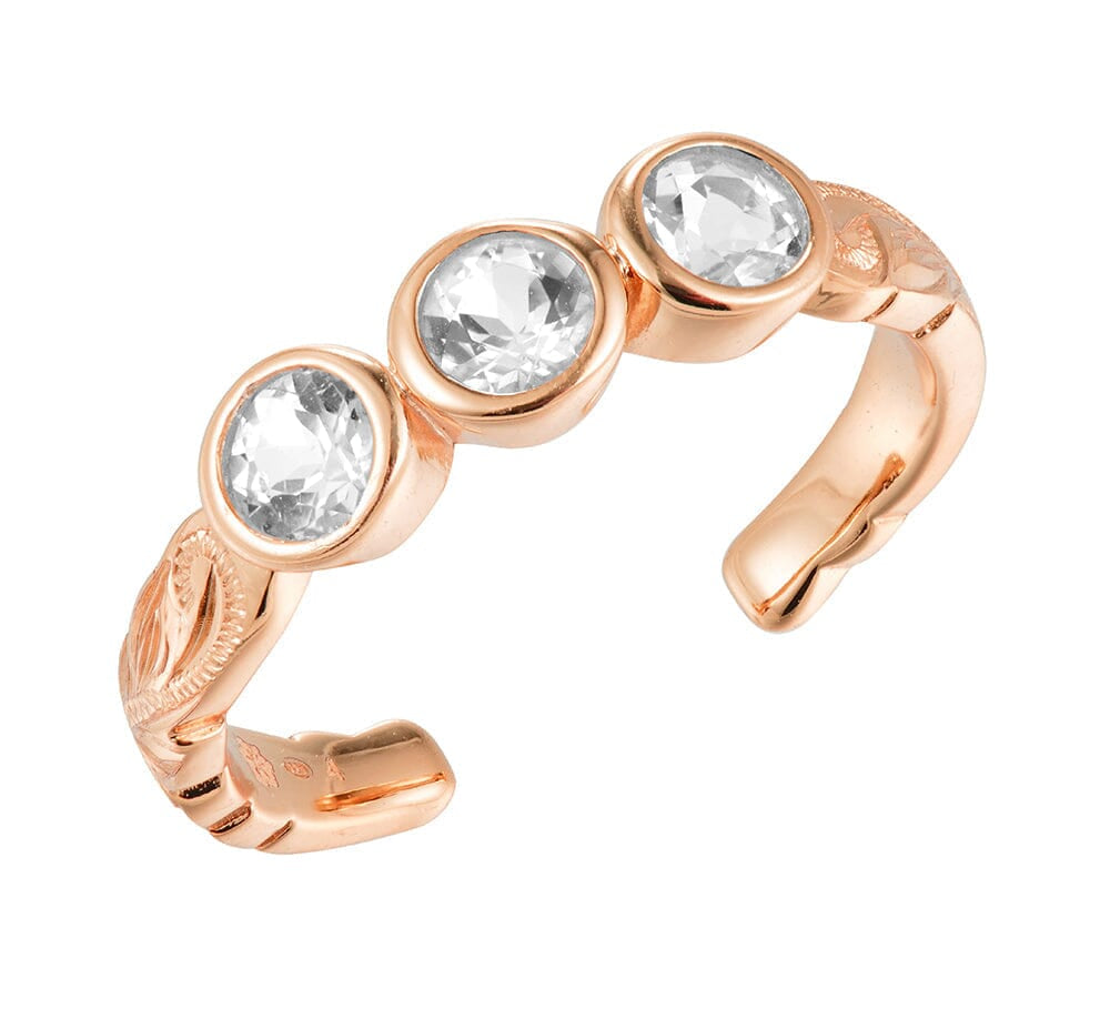 Vivienne Trio Gem Toe Ring Toe Ring Island by Koa Nani Rose Gold Vermeil 