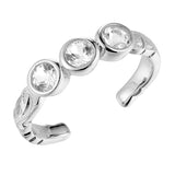Vivienne Trio Gem Toe Ring Toe Ring Island by Koa Nani Sterling Silver 