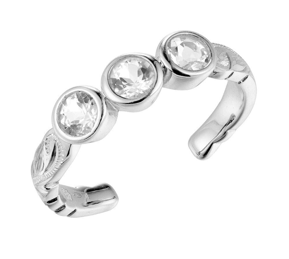 Vivienne Trio Gem Toe Ring Toe Ring Island by Koa Nani Sterling Silver 