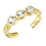 Vivienne Trio Gem Toe Ring Toe Ring Island by Koa Nani Gold Vermeil 