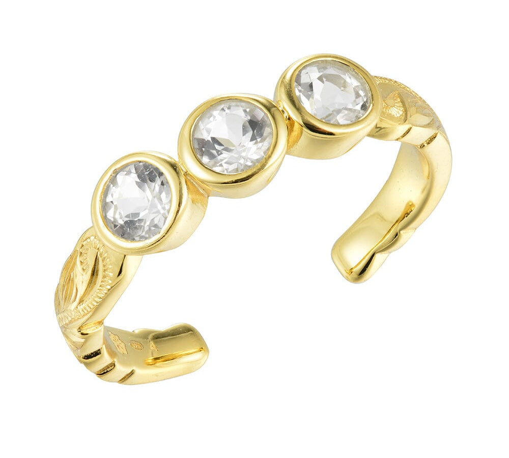 Vivienne Trio Gem Toe Ring Toe Ring Island by Koa Nani Gold Vermeil 