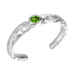 Wave Engraved Toe Ring Toe Ring Island by Koa Nani Sterling Silver Peridot 