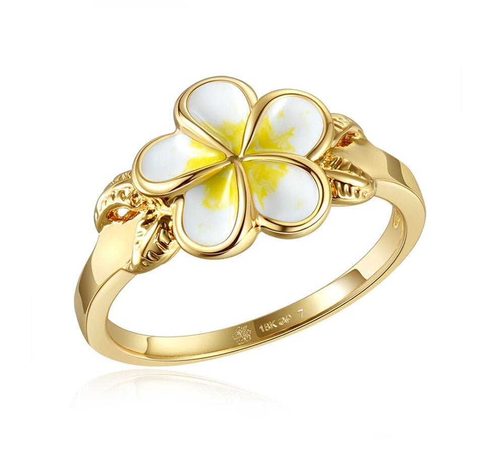 White Grand Plumeria Ring Ring Island by Koa Nani 6 