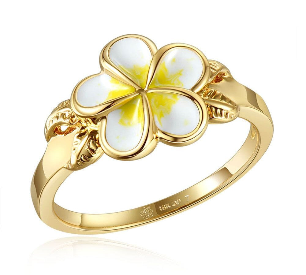 White Grand Plumeria Ring Ring Island by Koa Nani 8 