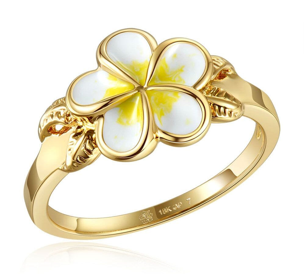 White Grand Plumeria Ring Ring Island by Koa Nani 9 