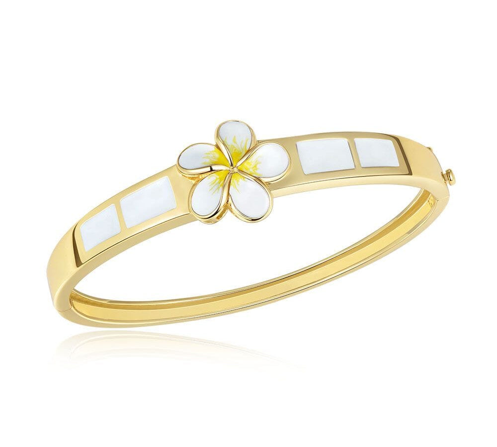 White Pua Melia Bangle Bangle Island by Koa Nani 