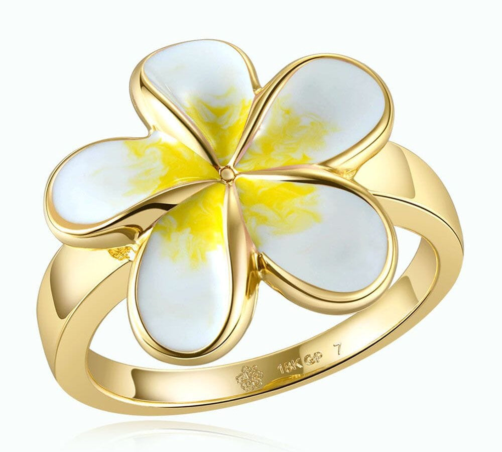 White Pua Melia Ring Ring Island by Koa Nani 9 