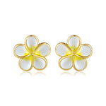 White Pua Melia Stud Earrings Earrings Island by Koa Nani 10mm 