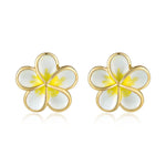 White Pua Melia Stud Earrings Earrings Island by Koa Nani 14mm 