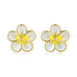 White Pua Melia Stud Earrings Earrings Island by Koa Nani 14mm 