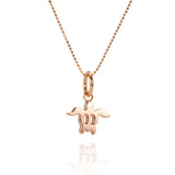 The picture shows a 14K rose gold sea turtle pendant.