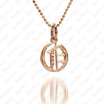 The picture shows a 14K yellow gold Koa Nani O initial pendant.