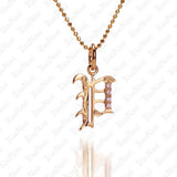 The picture shows a 14K yellow gold Koa Nani P initial pendant.