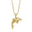 The picture shows a 14K yellow gold dolphin necklace with one eye diamond.