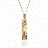 14k Yellow gold half a sea turtle bar pendant