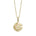 The picture shows a small 14K yellow gold sand dollar cut out pendant with diamonds.