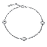 The picture shows a 14K white gold ohana bracelet with diamonds.