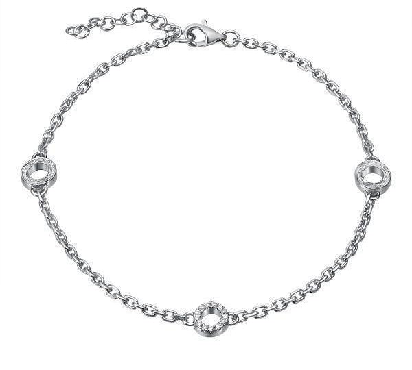 The picture shows a 14K white gold ohana bracelet with diamonds.