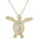 The picture shows a 14K yellow gold sea turtle pendant with pavé diamonds.