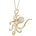 The picture shows a large 14K yellow gold octopus pendant with pavé diamonds.