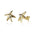 They picture shows a pair of 14k yellow gold starfish stud earrings with two diamonds.