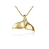 The picture shows a 14K yellow gold whale tail pendant.