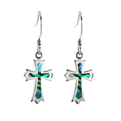 Abalone Cross Earrings Earrings Island by Koa Nani 