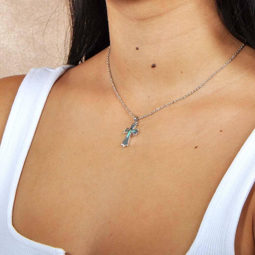 Abalone Cross Pendant Pendant Island by Koa Nani 