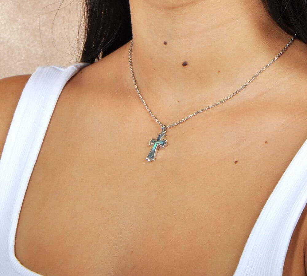 Abalone Cross Pendant Pendant Island by Koa Nani 